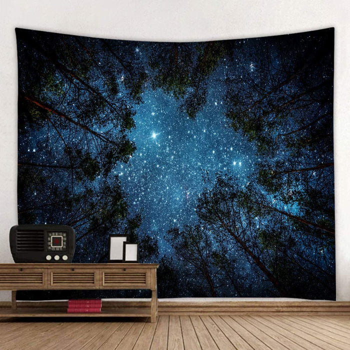 Forest Tapestry Home Decor Landscape Tapestry Living Room Bedroom Decoration Tapestry Magic Tapestry Curtain - Looking Up at The Stars