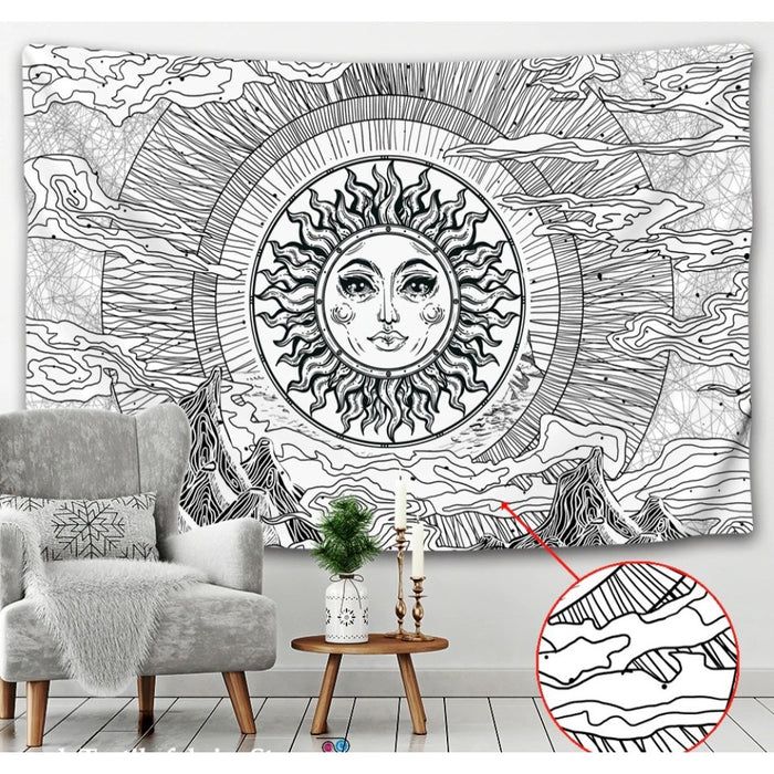 Sun And Moon Art Tapestry Wall Hanging Tapis Cloth