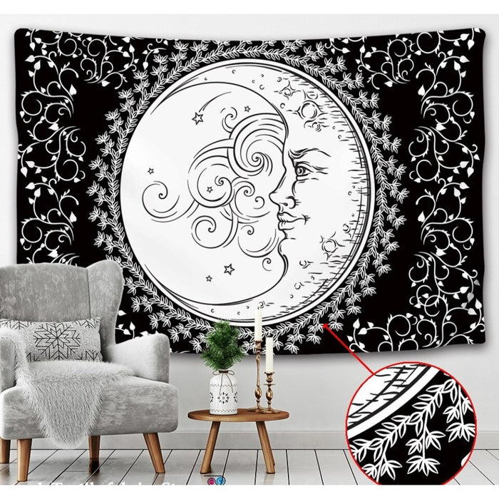 Sun And Moon Art Tapestry Wall Hanging Tapis Cloth