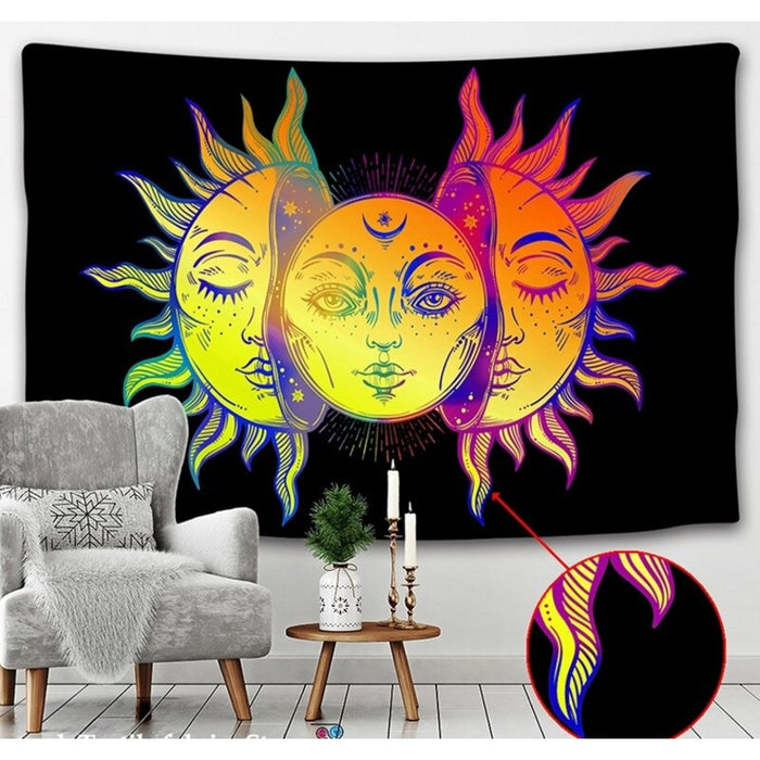 Sun And Moon Art Tapestry Wall Hanging Tapis Cloth