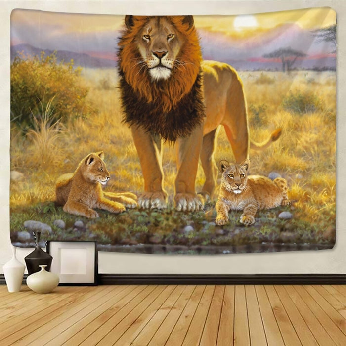 Wild Animals Tapestry Wall Hanging Tapis Cloth