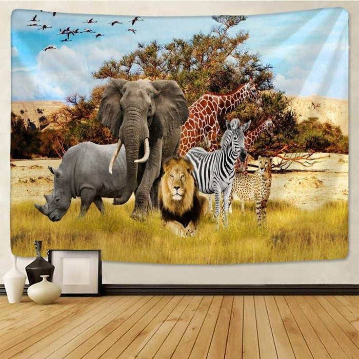 Wild Animals Tapestry Wall Hanging Tapis Cloth
