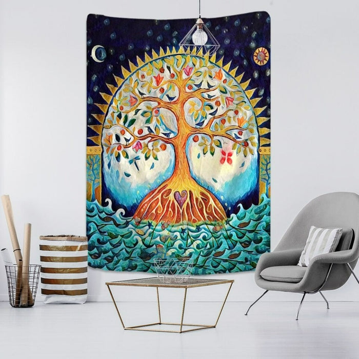 Mystic Tree Tapestry Wall Hanging Tapis Cloth