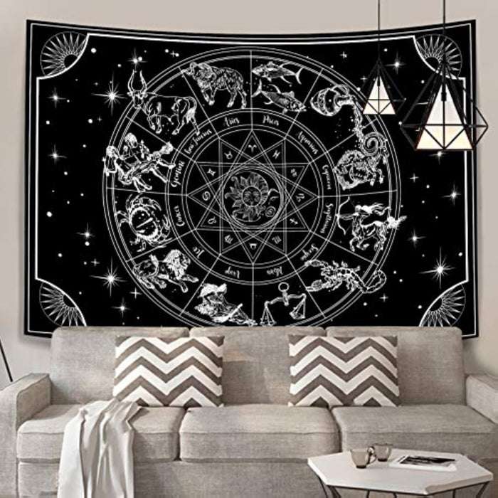 12 Constellation Tapestry Sun Moon Tarot Decor