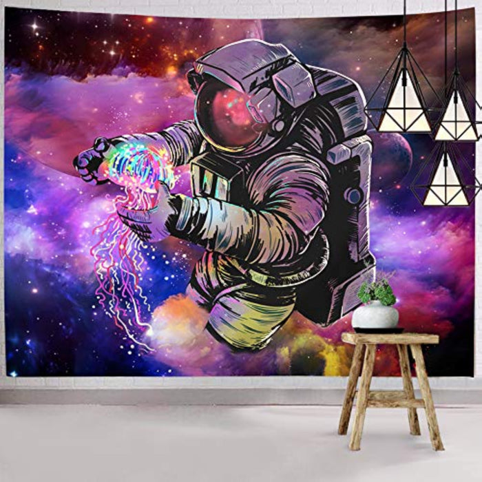 Astronaut Tapestries Wall Tapestry Bohemian Hippie Tapestry Fantasy Space Tapestry Wall Hanging Trippy Galaxy Planet Wall Art For Dorm Decorations