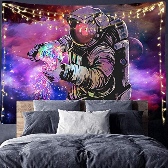 Astronaut Tapestries Wall Tapestry Bohemian Hippie Tapestry Fantasy Space Tapestry Wall Hanging Trippy Galaxy Planet Wall Art For Dorm Decorations