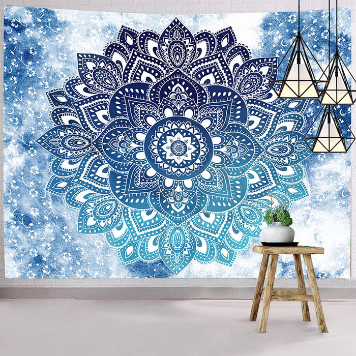 Mandala Tapestry Bohemian Tapestry Wall Hanging Blue Hippie Wall Tapestry Home Decor