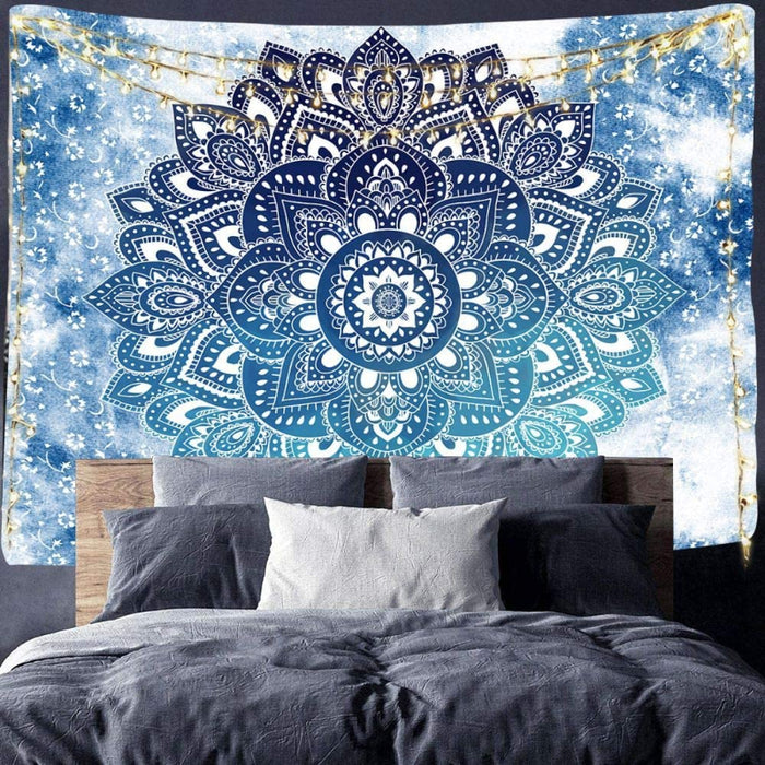Mandala Tapestry Bohemian Tapestry Wall Hanging Blue Hippie Wall Tapestry Home Decor