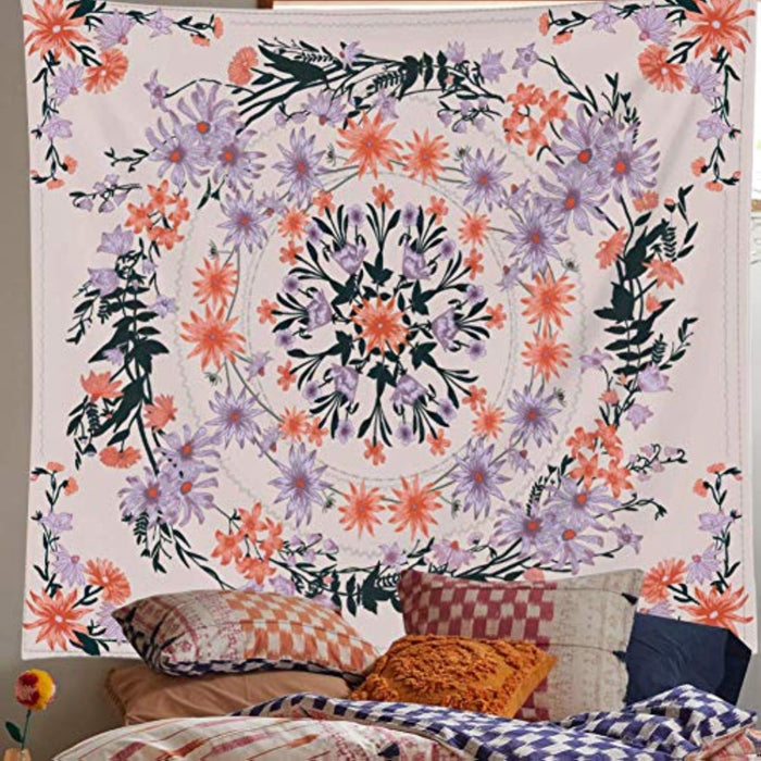 Floral Bohemian Tapestry Mandala Tapestry Classic Print Upholstered Tapestry Home Decoration Wall Cloth Living Bedroom Wall Decoration