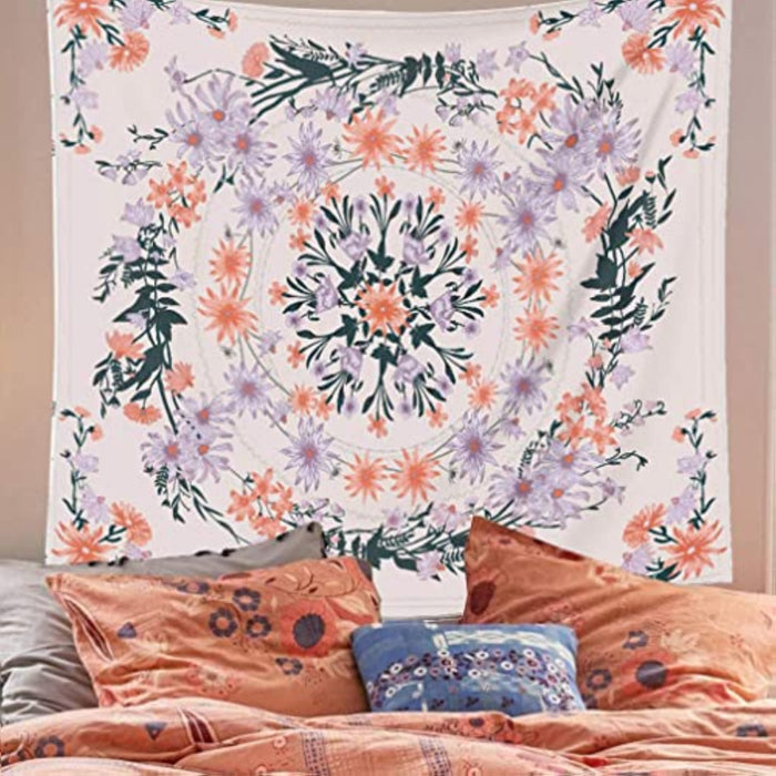 Floral Bohemian Tapestry Mandala Tapestry Classic Print Upholstered Tapestry Home Decoration Wall Cloth Living Bedroom Wall Decoration