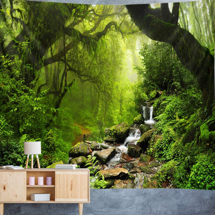 Forest Tapestry Home Decor Landscape Tapestry Living Room Bedroom Decoration Tapestry Magic Tapestry Curtain - Green Creek