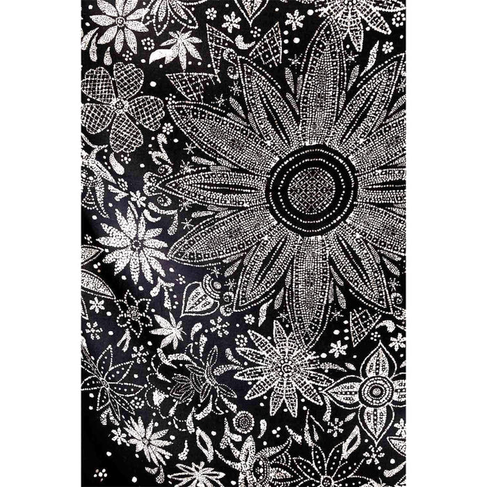 Floral Medallion Tapestry, Sketch Floral Botanical Boho Wall