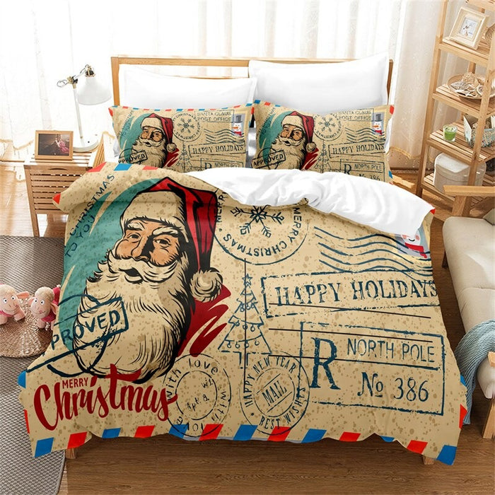 Santa Claus Print Cover Bedding Set