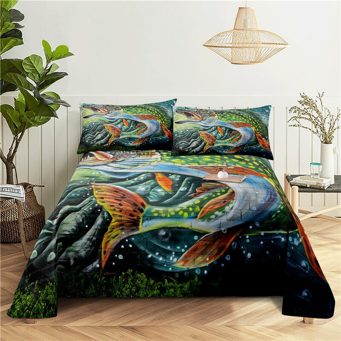 Cartoon Print Polyester Bedding Set