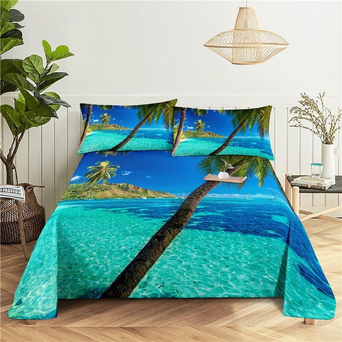 Beach-Printed Bedding Set
