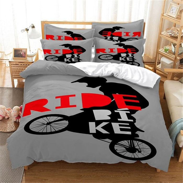 Bicycle Print Bedding Cover Set