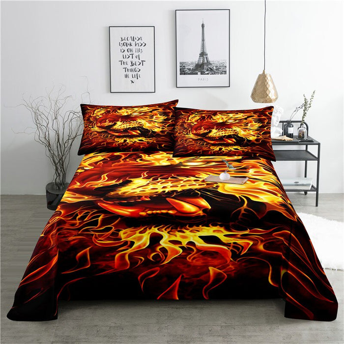 Cartoon Colored Print Bedding Set