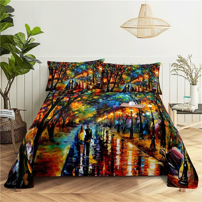 Printed City Lighting View Bedding Set