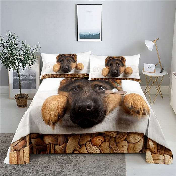 Trendy Dog Print Digital Bedding Set