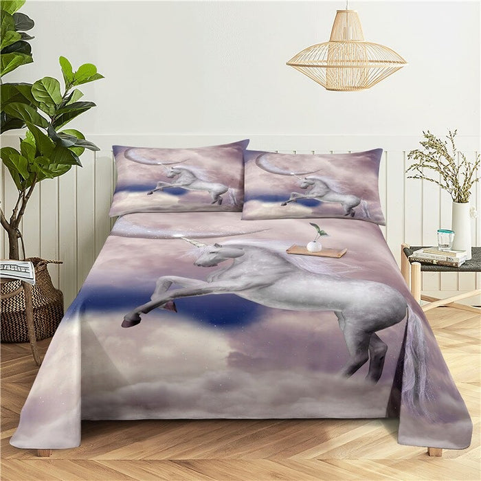 Printed Cartoon Animals Bedding Set