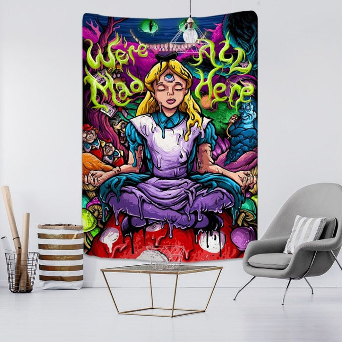 Anime Girl Art Tapestry Wall Hanging Tapis Cloth
