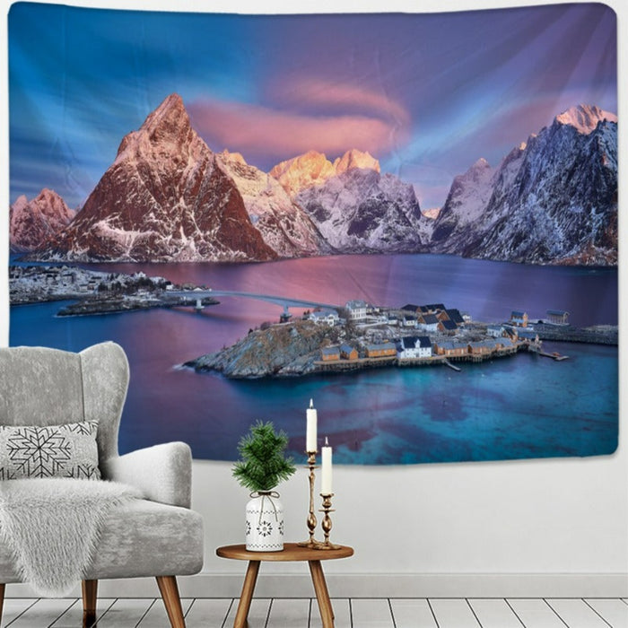 Snow Mountain Tapestry Wall Hanging Tapis Cloth