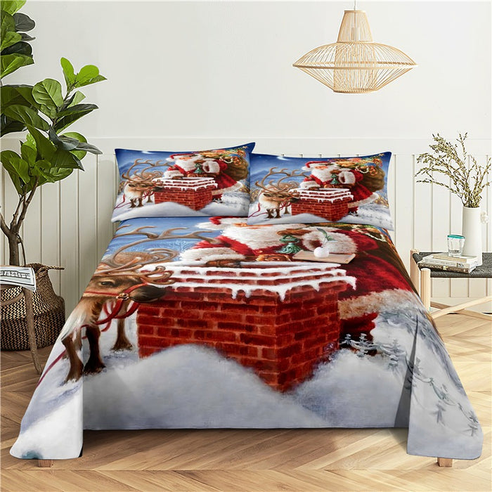Santa Claus Print Bedding Set