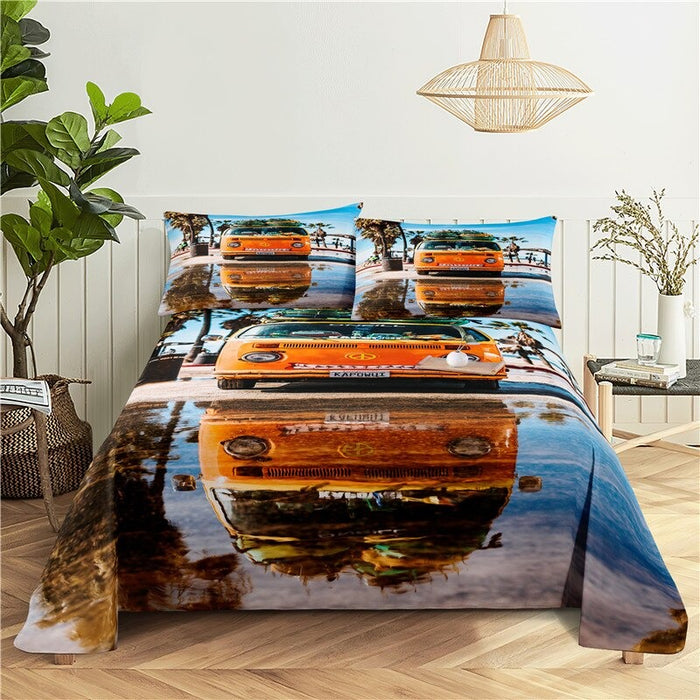 Sunset Coconut Tree Printed Bedding Set
