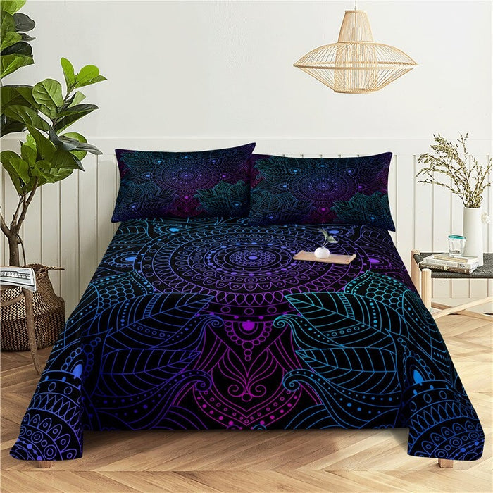 Circular Pattern Polyester Digital Printed Bedding Set