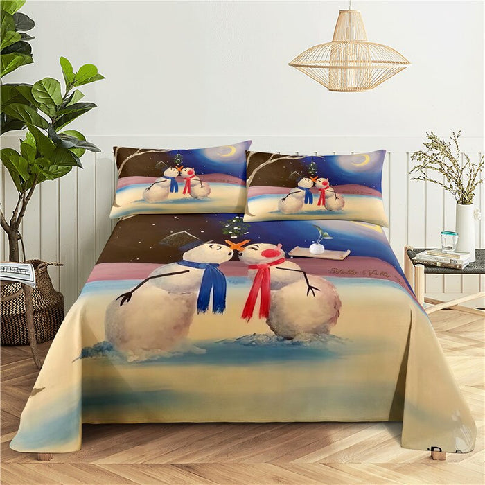 Snow Scene Printed Polyester bedding Set