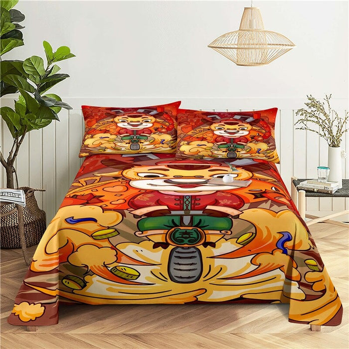 Printed Landscape Painting Bedding Set