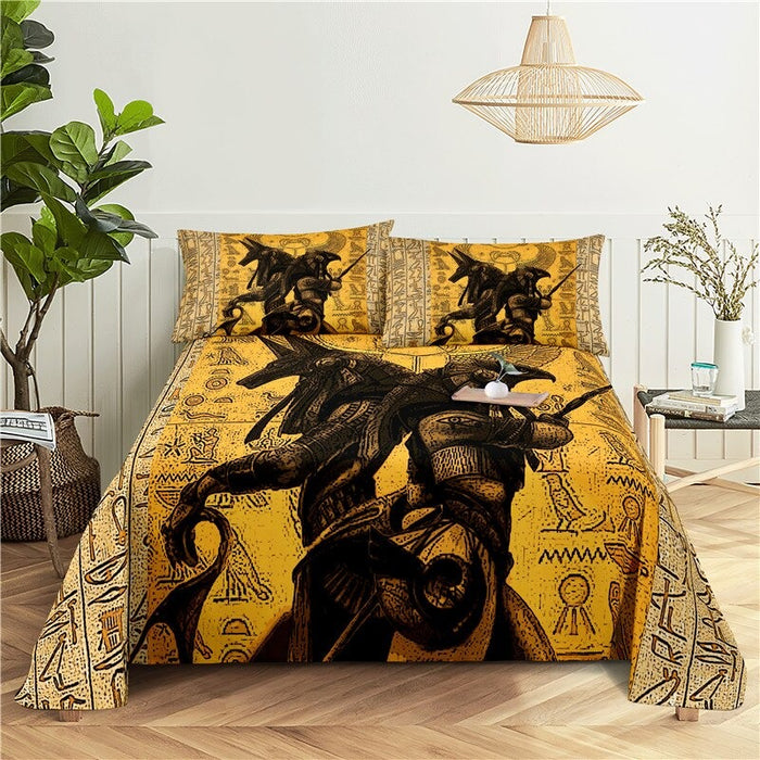 Retro Culture Bed Flat Bedding Set