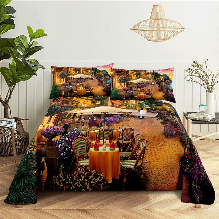 Printed City Lighting View Bedding Set