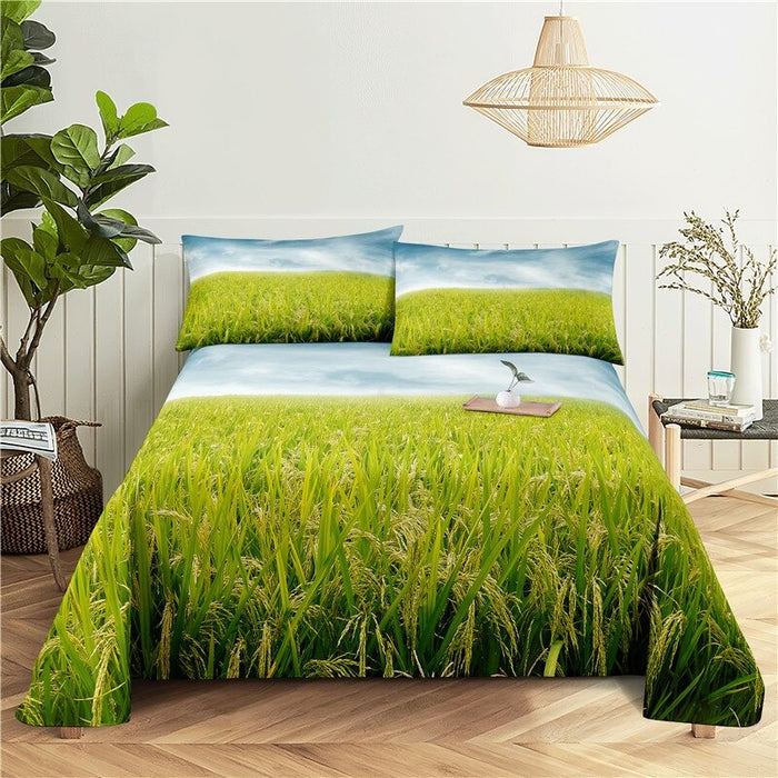 Open Farm Scenery Print Bedding Sheet Set