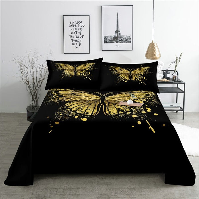 Colorful Butterfly Bed Flat Bedding Set