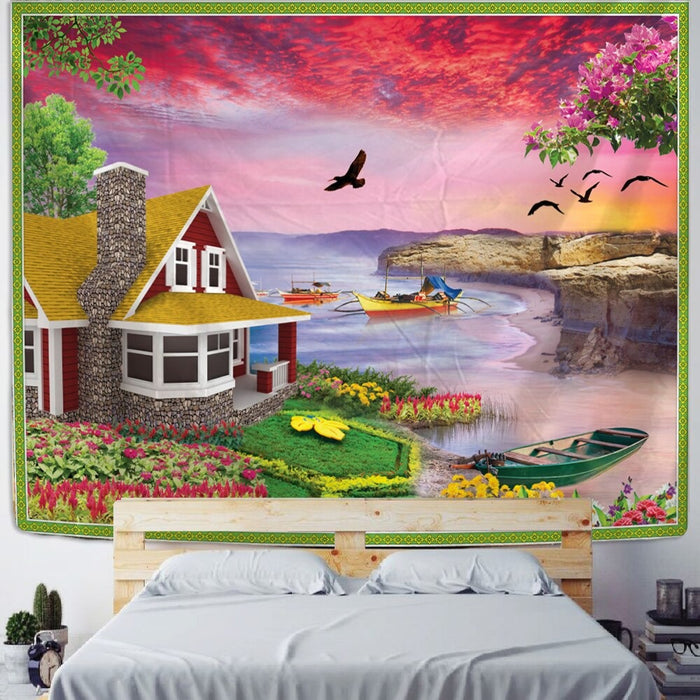The Beautiful Beach Tapestry Wall Hanging Tapis Cloth