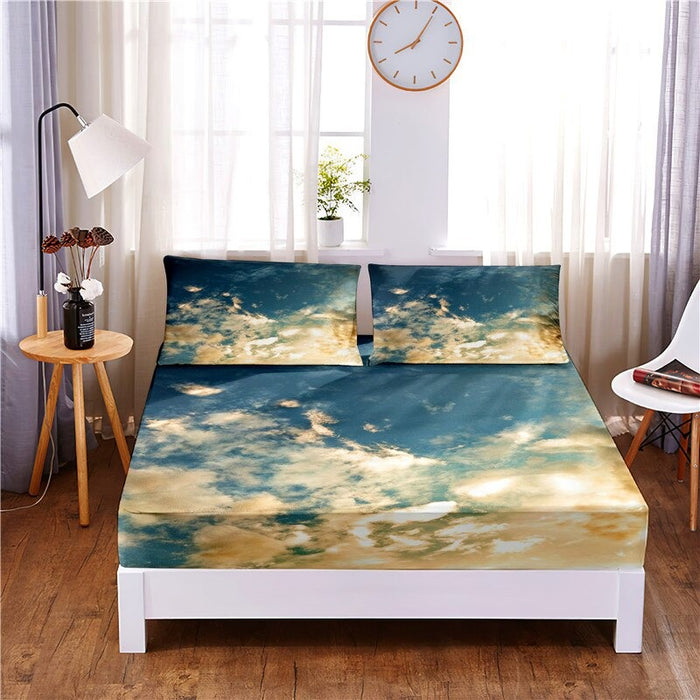 Beautiful Clouds Digital Printed Fitted Mattress Cover