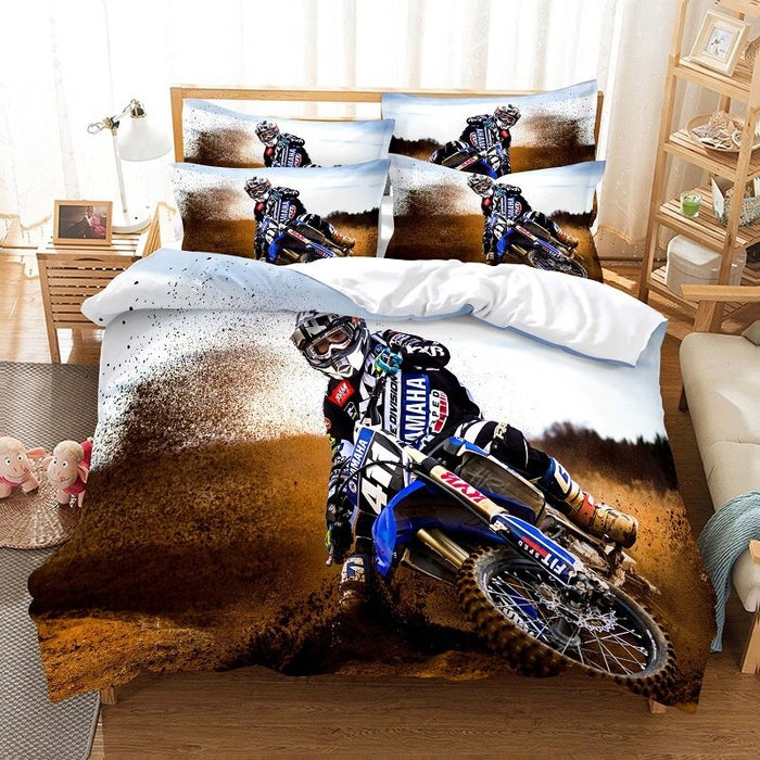 Dirt Bike Digital Print Duvet Cover Set