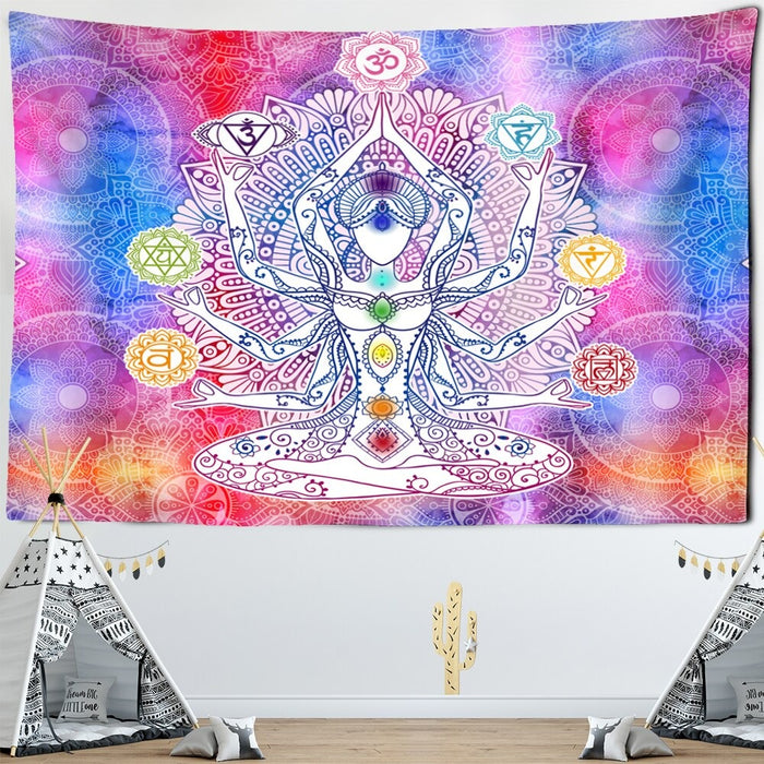 Body Chakras Tapestry Wall Hanging Tapis Cloth