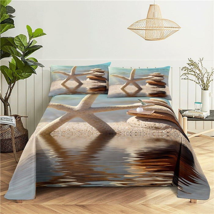 Beach Print Style Bedding Set