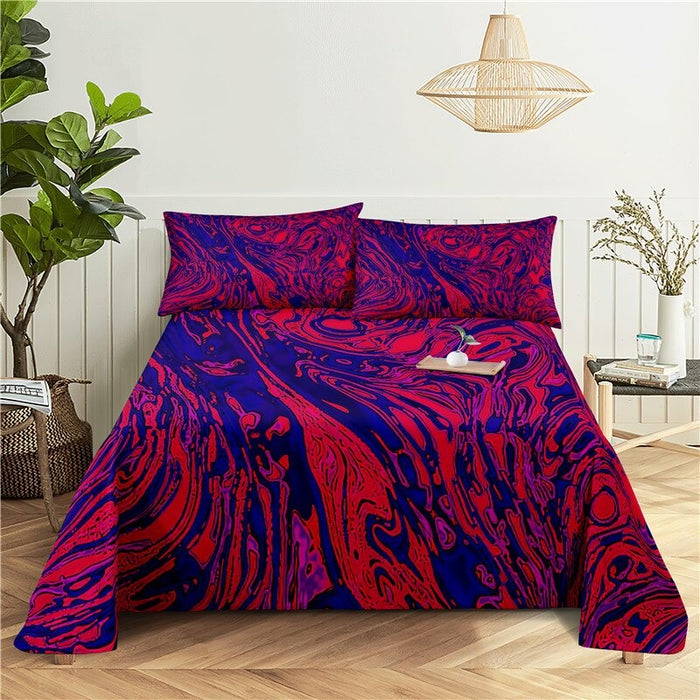 Camouflage And Pattern Color Printed Bed Flat Bedding Set