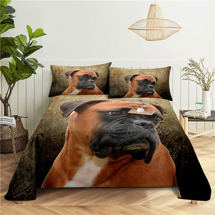 Dog Face Print Bedding Set