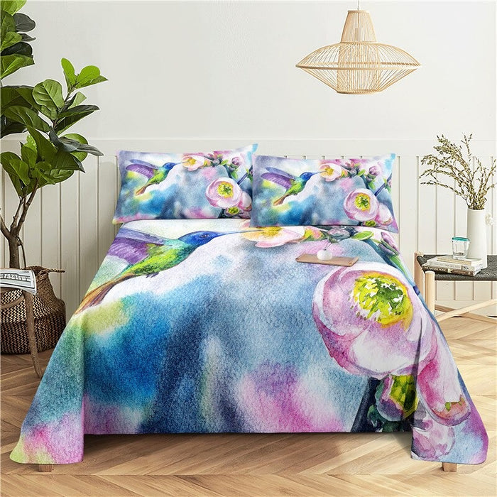 Printed Cartoon Animals Bedding Set