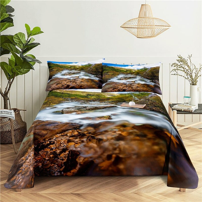 Coastal Scenery Printed Bedding Set