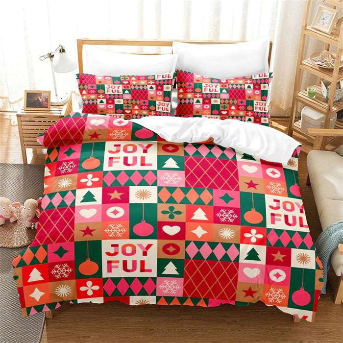 Cartoon Christmas Digital Printed Bedding Set