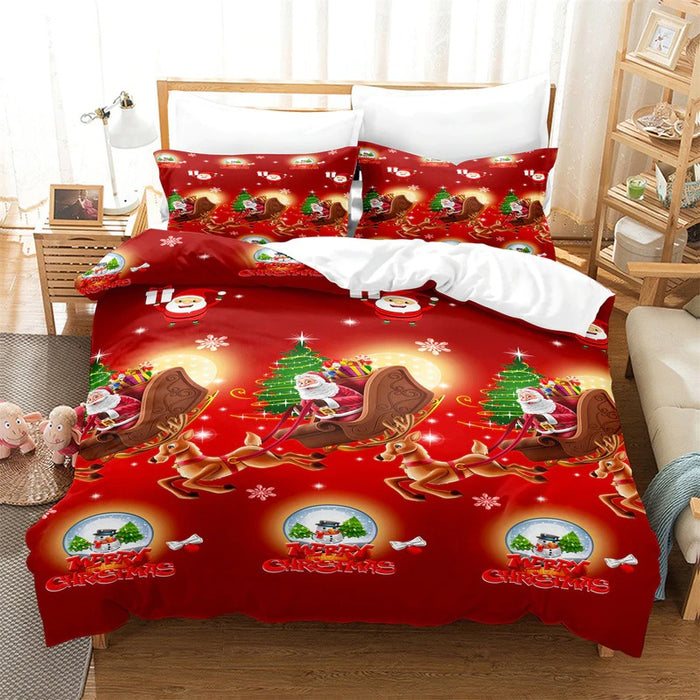 Cartoon Christmas Digital Printed Bedding Set