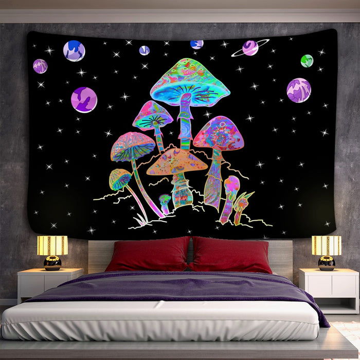 Cartoon Planet Mushroom Tapestry Wall Hanging Tapis Cloth
