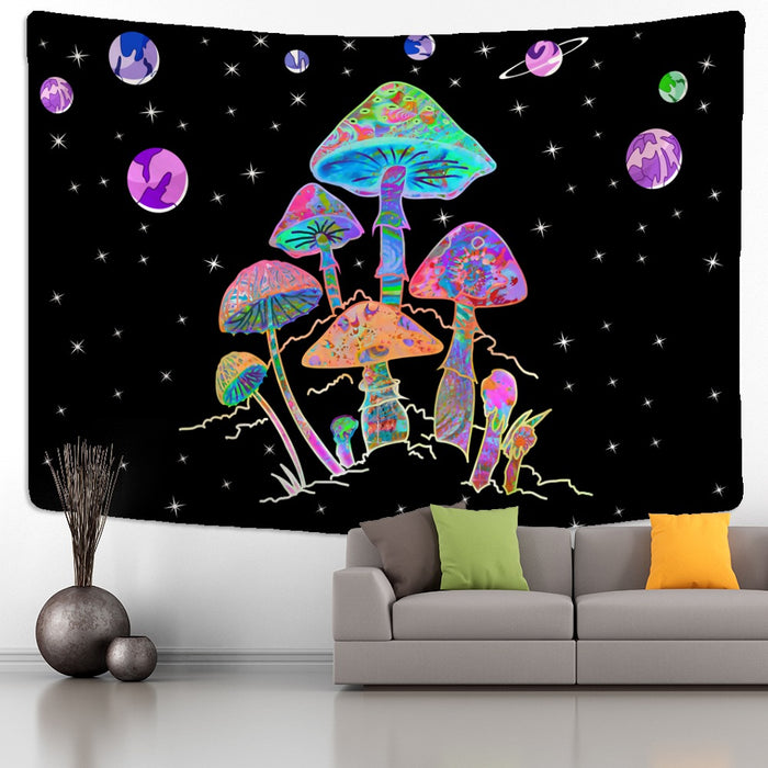 Cartoon Planet Mushroom Tapestry Wall Hanging Tapis Cloth