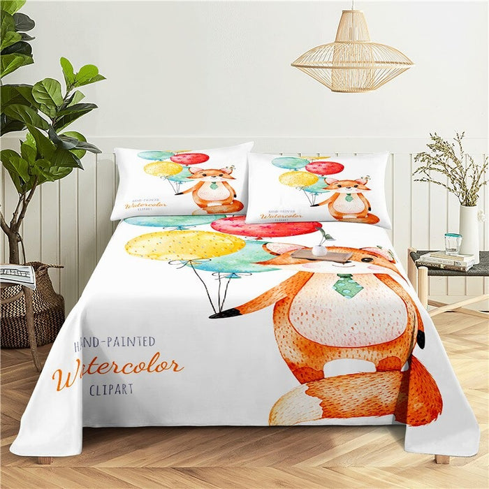 Cartoon Scenes Print Bedding Set