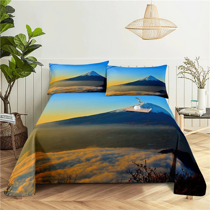 Printed Mountain Scenery Bedding Set